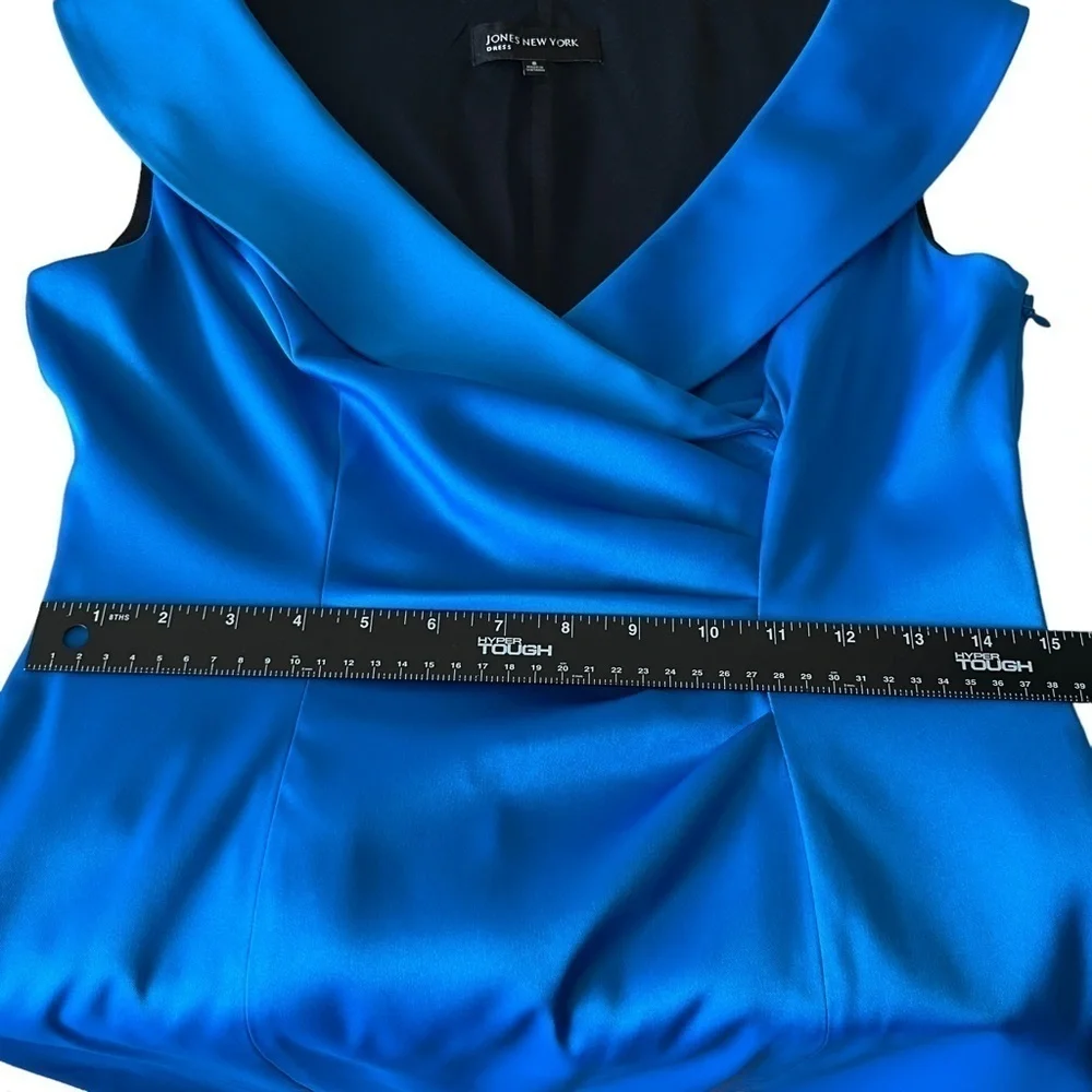 Jones New York Blue Sleeveless Sheath Dress Size 8